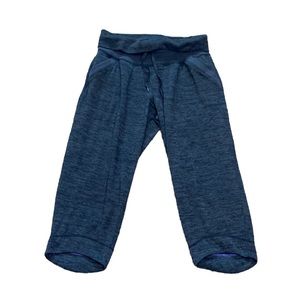 Athleta Heathered Chillax Sweat Capri Jogger Space Dye Gray M Style 964524